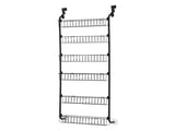 Artiss Over Door Storage Hanger Pantry 6-Tier Metal Hook Hanging Organiser Black OVDS-A-MET01-BK