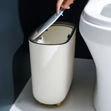 Pop Up Lid Trash Can, Narrow Body Small Trash Bin with Removable Bucket for Bathroom Kitchen Office, V1192-AZ-W-30019