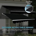 Motorised Outdoor Folding Arm Awning Retractable Sunshade Canopy Black 3.0m x 2.5m V63-842841