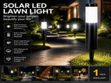 Large Black Cool White Solar LED Stainless Steel Yard Light V1221-XM-LB592-GM44