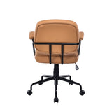 Louise Black Frame Faux Leather Home Office Chair in Brown V369-HC-0025-BLACK-FRAME
