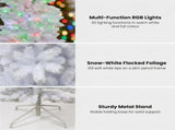 Christabelle 1.8m 6ft White Fairy Floss Christmas Tree Pre Lit RGB LED Flocked Slim 20 Modes Fe 112_WFLWF6