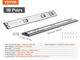 10 Pairs of 406.4mm Drawer Slides Side Mount Rails, Heavy Duty Full Extension Steel Track, V952-CZCJCTDG100LUDXKVV0