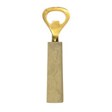 White Resin Bottle Opener - Gold Stainless Steel & Resin Handle | Compact & Stylish Bar Tool V1026-KLCFR2734WH