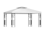 Instahut Gazebo 3x3m Marquee Outdoor Wedding Party Event Tent Home Iron Art Shade White GAZEBO-IR-LE-HF-3X3-WH-AB