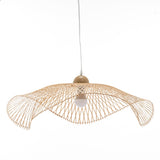 Serene Natural Hand-Woven Bamboo Wave Pendant Lamp Light - Large V563-75230