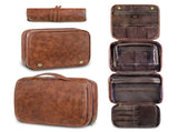 Reddish Brown Luxury PU Business Travel Toiletry Bag Large Capacity Waterproof Makeup Organizer V888-ELOSUNG17578