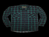 Mens 100% Cotton Flannelette Shirt Long Sleeve Check Authentic Flannel - Green/Navy - 7XL V563-FS-FP22-82-7XL