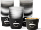 2880x Premium Paper Small Coffee Cups 2.5oz for Espresso Macchiato Piccolo Short Black - Black V563-PA0320-60-1BOX