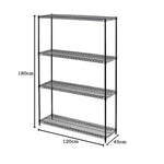 Modular Wire Storage Shelf 1200 x 450 x 1800mm Steel Shelving V63-841031