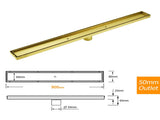 304 Stainless Steel 900mm Tile Insert Shower Grate Floor Drain 50mm Waste Outlet V1233-LGTI01900DG