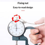 Dial Thickness Gauge, 0-10mm x 30mm / 1.18-inch Flat Head Thickness, Precision Round Dial, V1192-AZ-W-3489