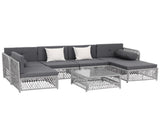Gardeon 6 Seater Outdoor Sofa Set 7PCS Table Chair Set Garden Rattan Patio Furniture ODF-SOFA-7PCS-RATTAN-GE-ABCD