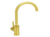 Brushed Gold Round Kitchen Mixer Sink Tap 360&deg Swivel Laundry Basin Faucet Spout V1233-KRD501G
