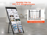 Brochure Display Rack, 20 Pockets Literature Display Stand, Portable Floor Standing V952-WJZSXLDSZJS2CXBZV001V0