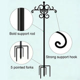 61in Heavy Duty Shepherd Hook, Black Iron Garden Stake with Ornate Scrollwork for Hanging Plants V1192-AZ-W-19900