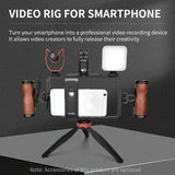 Vlogging Live Broadcast Smartphone Video Rig With Led Light And Mic PRL-6412ACD