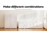 Artiss Shoe Box DIY Set of 8 Storage Cube Stackable White DIY-SHOE-8-WH