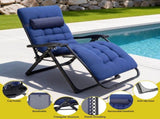 Gardeon Sun Lounge Lounger Folding Camping Zero Gravity Chair Outdoor Furniture XL Blue FF-LOUNGE-DSXL-BU