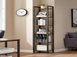Small 6-Tier Industrial Bookshelf, Rustic Brown, Black V178-62384