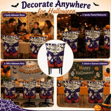 Halloween Dining Chair Slipcover Spooky Chair Back Stretchable Washable Chair Protective V1107-128-77374-A-4PACK