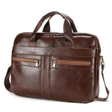 Brown Men's Genuine Leather Briefcase - Classic Business Messenger Bag V888-ELOSUNG12649