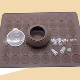 Non-Stick Silicone Baking Mat Set, with Decorating Pot, for Macaron, Cookie, Pizza, Bread, Pastry, V1192-AZ-W-31734