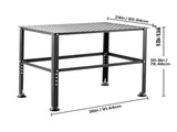 Welding Table 36" x 24", 800LBS Capacity Welding Workbench Table, Heavy-Duty Work Bench with 0.63" V952-GDXHZ800LB36HJ2L5V0