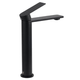 WELS Matt Black Square Tall Flat Lever Handle Basin Mixer Vanity Sink Faucet Spout V1233-KRS102BL