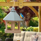 Wooden House Bird Feeder Hanging Feeding Station Hollow Bird Feeder V1294-YM0716-10180702