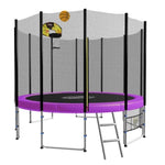 Kahuna Blizzard 8 ft Trampoline Green with Basketball Set Purple TRA-BLZ-08-PU-BB