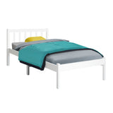 Artiss Bed Frame Single Size Wooden White SOFIE WBED-D-001S-WH