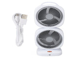 Double Layer Tower Fan 5 Speeds Rechargeable Portable Small Oscillating Table Fan for Home Camping V1294-YM0901-3113240209711