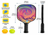 PS Series Colorful Textured Fiberglass Pickleball Paddles Set with 2 Rackets, 4 Balls and Portable V888-ELOSUNG55145-9