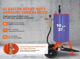 10 Gallon Heavy-Duty Sand Blaster, 60-110 PSI High Pressure Sandblaster, Portable Abrasive Blasting V952-PSG10JL6125PCA4TFV0