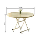 SOGA Maple Grain Dining Table Portable Round Surface Space Saving Folding Desk Home Decor TABLERD721