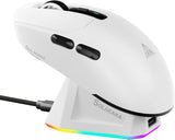SOLAKAKA SM820 Wireless Gaming Mouse with RGB Charging Dock,24000 DPI Tri-Modes Wireless Mousewhite V1300-SM820-WHITE