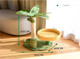 Cat Tree with Faux Leaves, Sisal Scratching Post, Cozy Bed, and Playful Toy V888-ELOSUNG10673
