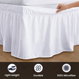 Bedding 14 Inch Wrap Around Bed Skirt Microfiber Bed Skirt Twin, White V1192-AZ-W-26541