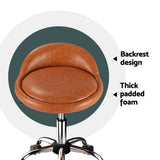 Artiss Salon Stool Swivel Chair Backrest Chairs SALON-B-BACK-BR