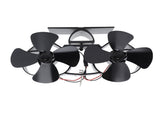 Stove Fan Heat Powered Aluminum Alloy 4 Blades Dual Head Fireplace Fan for Replacement Black V1294-YM0706-3114230125511