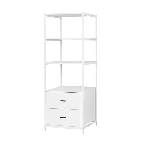 Artiss Bookshelf Display Shelf 2 Drawers 152CM White FUR-S-DSHELF-03-WH