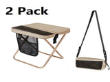 Beige 2 Pack Portable foldable stool with a crossbody strap - High Carbon Steel Frame and Oxford V888-ELOSUNG56186-2