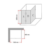 1000 x 900mm Frameless 10mm Glass Shower Screen By Della Francesca V63-830461