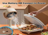 Rechargeable Desktop Range Hood with 2 Speed Fan, Low Noise Portable Cooker Hood, Kitchen V1192-AZ-W-10501