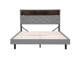 Artiss Bed Frame King Single Size LED Mattress Base Platform with Storage Shelf Hidden Storage Box BFRAME-F-MIDNIGHT-KS-BK-ABC