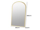 Yezi Floor Mirror Full Length Mirrors 1.8M Gold White DECO1015-180-GD