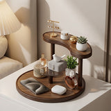 Three-tier Rotating Cosmetic Organizer, Wooden Bathroom Vanity Storage Rack, Suitable for Skincare V1102-SCZWJ002