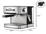 Pronti Breakfast Set with 1.6L Coffee Machine, Silver Noir Toaster & Kettle T02-1711-825