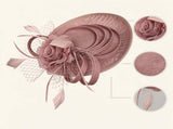 Yellow Saucer Fascinator Hat with Handcrafted Mesh Rose - Lightweight Wedding & Horse Race Day V888-ELOSUNG56737